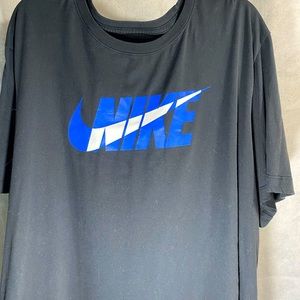 Nike Men’s Black Short Sleeve Tee with Blue Logo